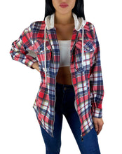Laden Sie das Bild in den Galerie-Viewer, Hemdjacke mit Kapuze +7Farbe