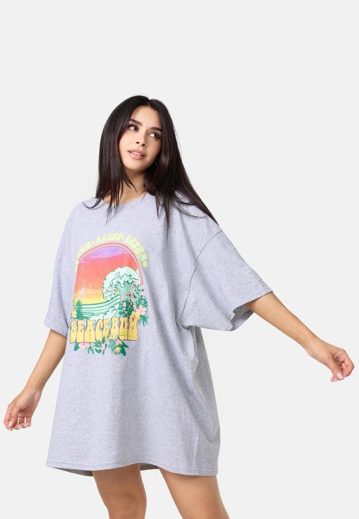 Oversized T-Shirt BEACH BUM Print