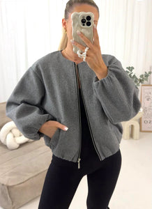 Bomber Jacke mit Zip