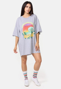 Oversized T-Shirt BEACH BUM Print